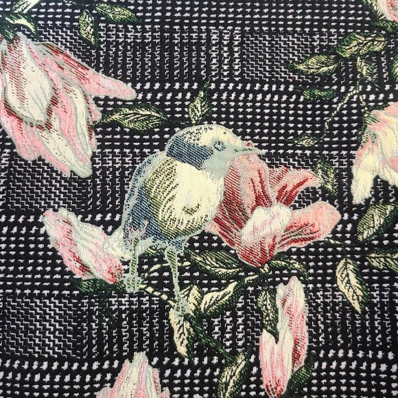 Black Label Chicos Size 00 XS Floral Jacket Lined Bird Multicolor - Picture 16 of 16